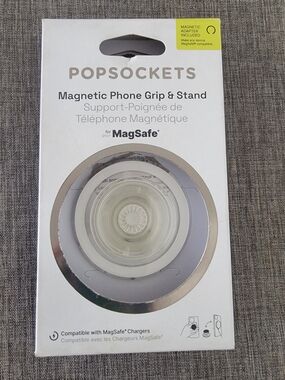 PopSocket Magnetic Phone Grip & Stand - Clear/White